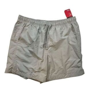 NWT DSG Men’s Nylon Gray Athletic Drawstring 6” Shorts - Size Large